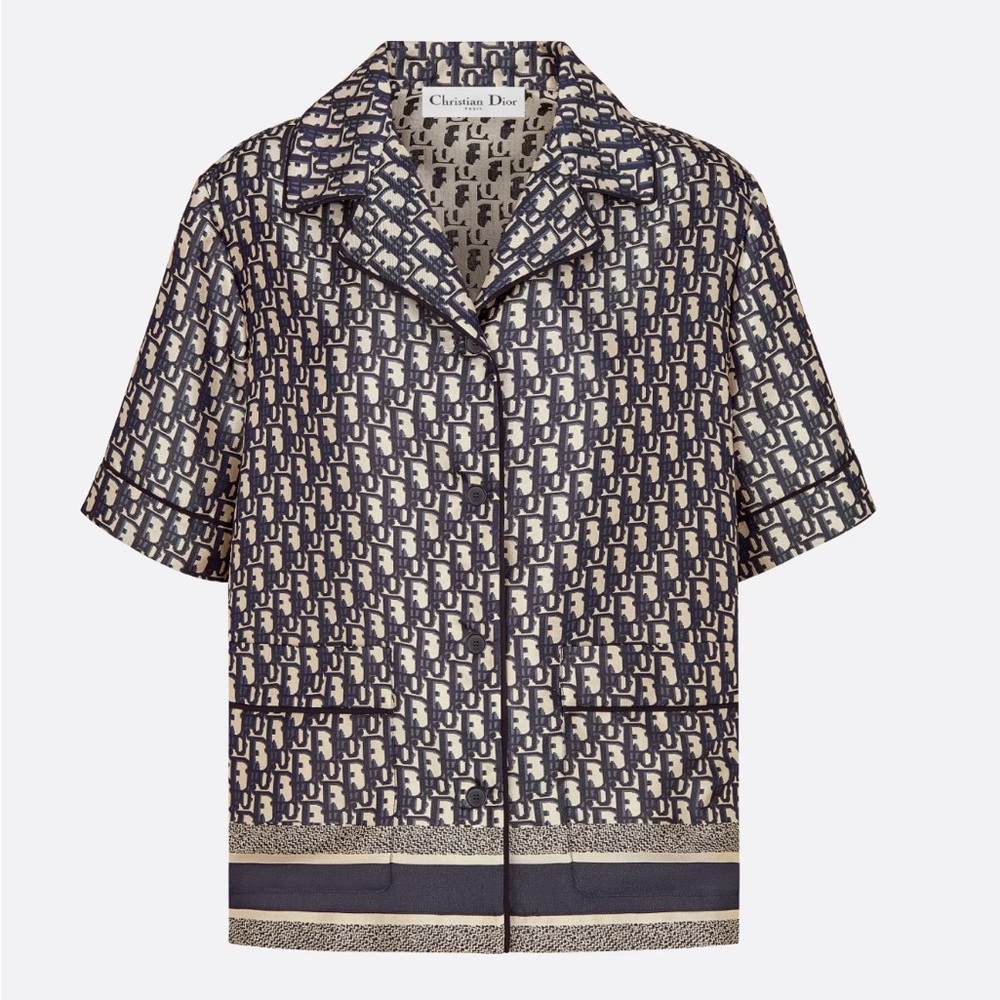 AUTHENTIC CHRISTIAN DIOR Chez Moi Short Sleeve Shirt Size F 42 / US 10